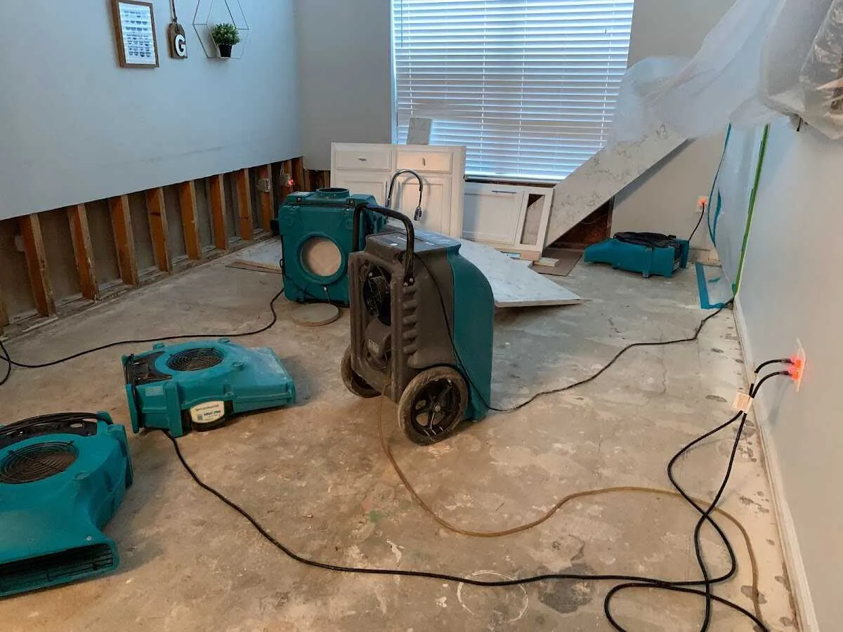Dehumidifier in flood-cut room for Water Extraction & Removal in Newark